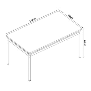 Set masa si 4 scaune Hemnes 75x100x60 cm efect lemn stejar/gri inchis [en.casa]