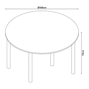 Set masa rotunda si 4 scaune Lindesberg 75x100 cm gri/maro deschis [en.casa]