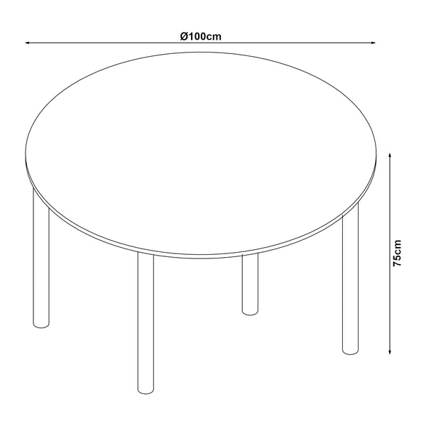 Set masa rotunda si 4 scaune Lindesberg 75x100 cm gri/maro deschis [en.casa]