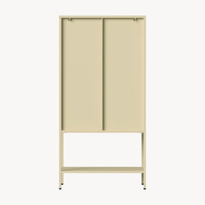 Vitrina cu 2 usi si raft Klippestad 160x80x35 cm camel [en.casa]