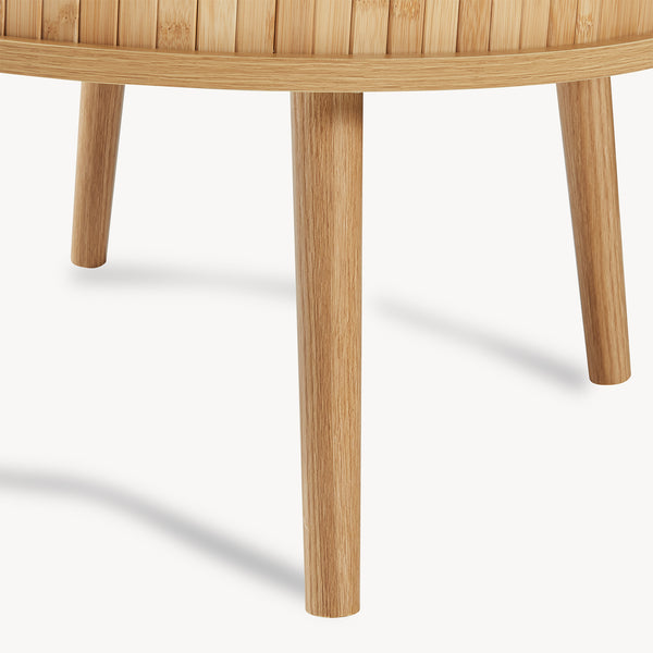 Noptiera rotunda cu usi glisante Nordkapp 45x60 cm bambus natur [en.casa]