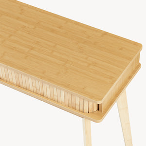 Masa consola cu 2 usi glisante Tysvær 110x40x78 cm bambus natur [en.casa]