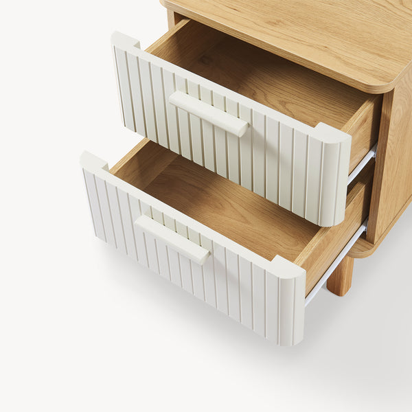 Noptiera Ferrersp 50x40x40 cm efect stejar/oatmeal [en.casa]