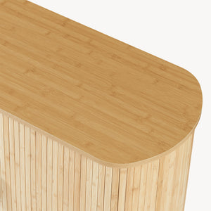 Dulap cu 2 usi glisante pt pantofi Tvedestrand 100x40x80 cm mdf/bambus/metal natur/negru [en.casa]