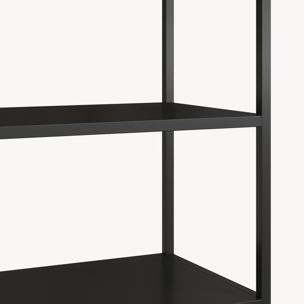 Raft carti cu dulap Hailuoto 180x80x40 cm otel negru mat [en.casa] 