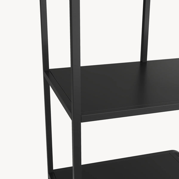 Raft carti Færder 145x76x33 cm negru [en.casa]