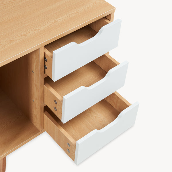 Noptiera Bordkak 55x48x30 cm efect stejar/alb [en.casa]
