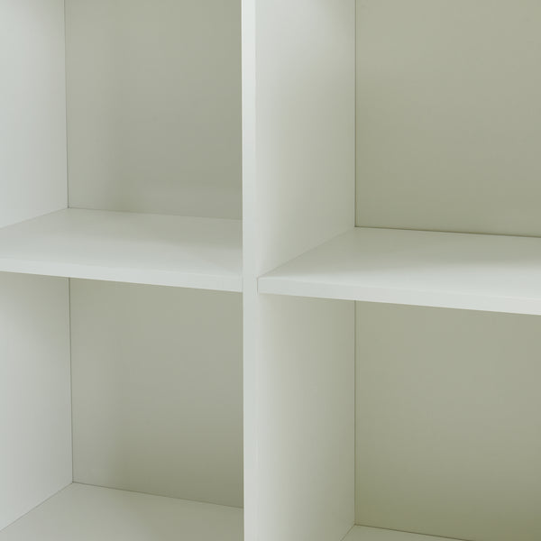 Comoda cu 4 usi si cadru metalic  Reyri 90x80x35 cm alb/auriu [en.casa]