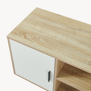 Comoda TV Kenta 120x39x52 cm efect stejar Sonoma/alb [en.casa]