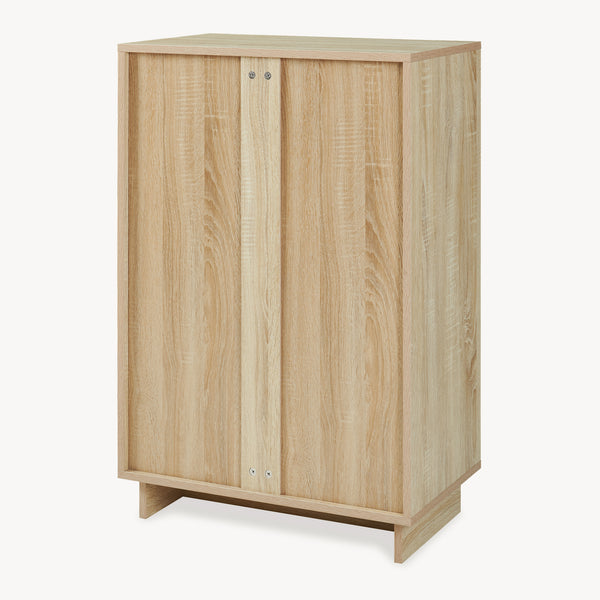 Dulap pantofi cu 2 usi bicolor Kenta 90x60x35 cm efect stejar Sonoma/alb [en.casa]