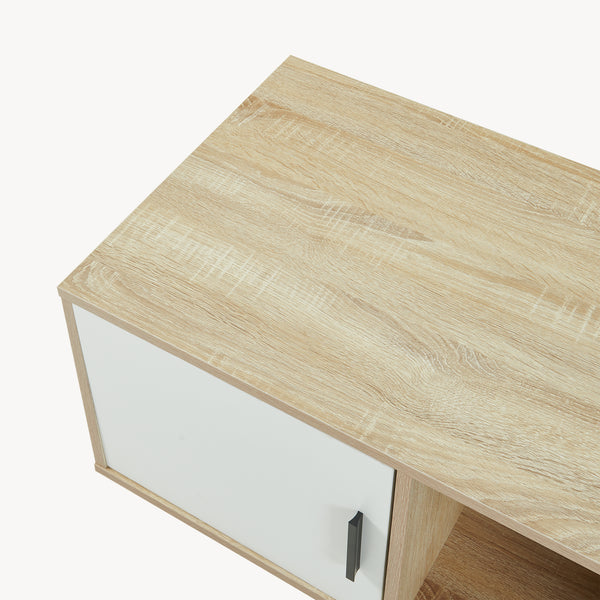 Masuta cafea bicolor Kenta 80x45x40 cm efect stejar Sonoma/alb [en.casa]