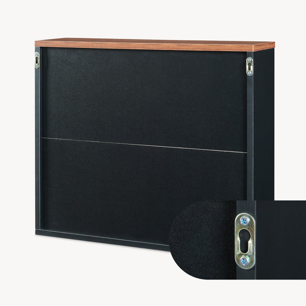 Dulap perete baie cu 2 usi cu oglinda Trond 50x60x15 cm engru/efect lemn nuc [en.casa]