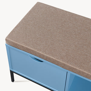 Banca cu sertar si spatiu depozitare pantofi Colwyn 80x40x45 cm albastru, negru, gri [en.casa]