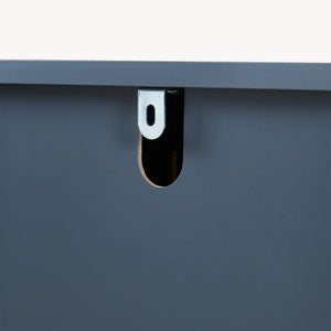 Dulap perete baie cu oglinda front din bambus si raft Svanes 58x56x13 cm gri inchis/natur [en.casa] 
