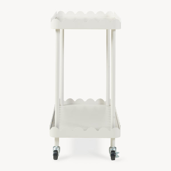 Carucior servire la masa cu 2 nivele si margine inaltata ondulata Bolmanralu 60x60x30 cm otel/pal gri [en.casa]