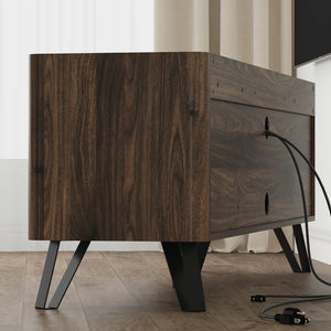 Dulap TV Trorlon 160x40x55 cm aspect nuc/Travertin [en.casa]