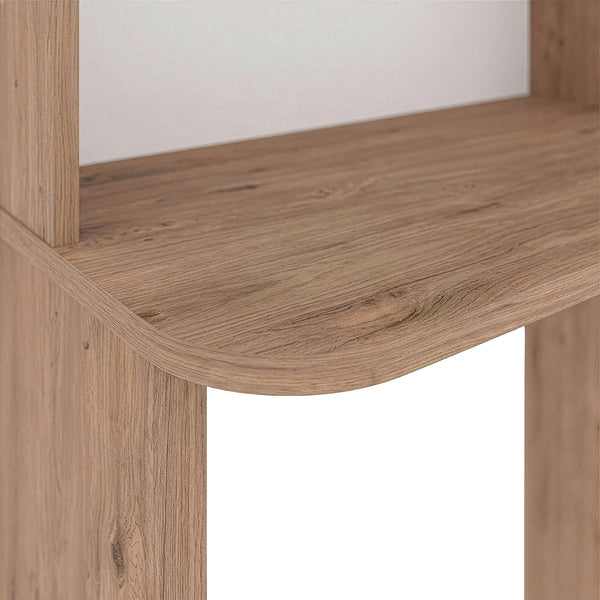 Birou cu raft incorporat Onega 143x114x40 cm efect lemn [en.casa]