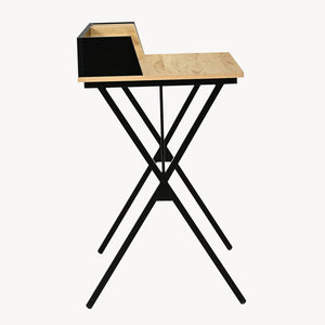 Birou Kappespoo 84x80x50 cm Negru/Aspect stejar [en.casa]