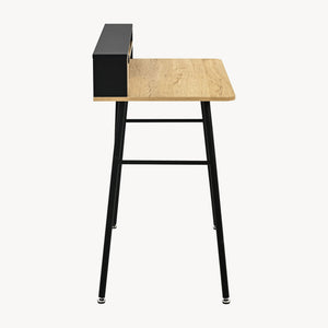 Birou cu sertar Var 93x90x50 cm negru, efect stejar [en.casa] 