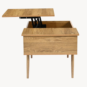 Masă de cafea Vasdabod cu blat rabatabil 96x59x50 cm aspect stejar [en.casa]