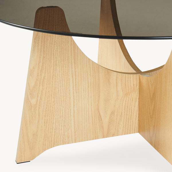 Masuta cafea sticla fumurie 70 cm rotunda Omlar [en.casa]