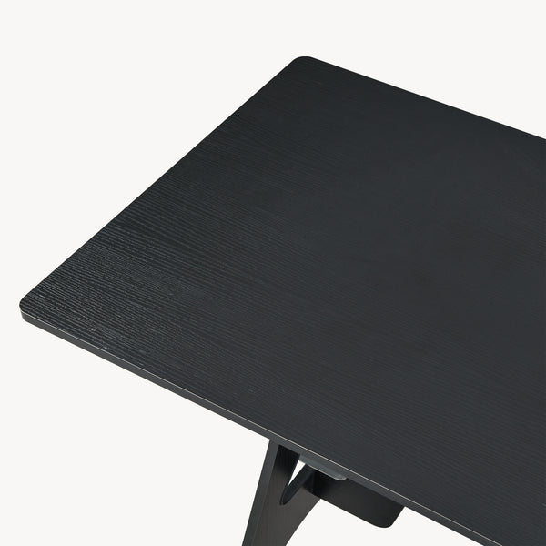 Birou Bostenenna 120x60x75 cm Negru cu textură de lemn [en.casa]