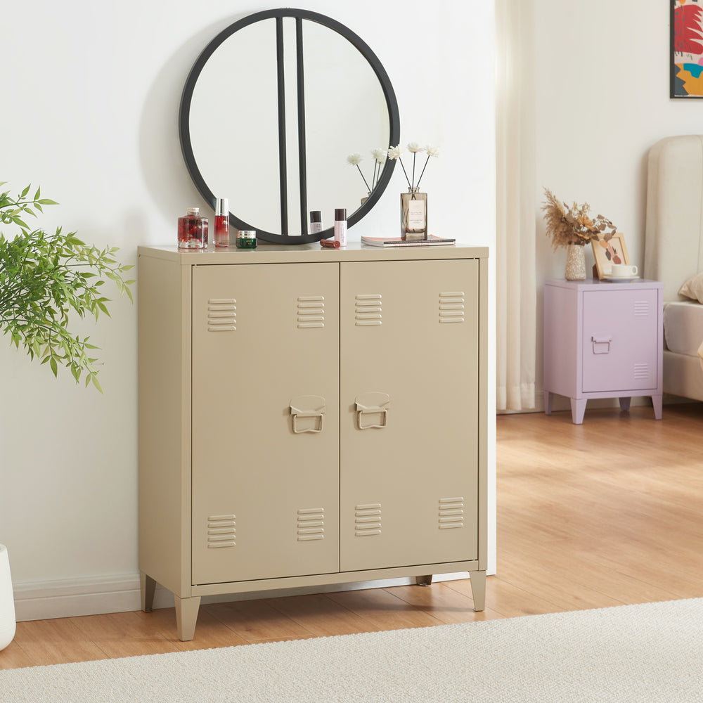 Dulap metalic Oripää - 90x80x33cm - Culoare cămilă