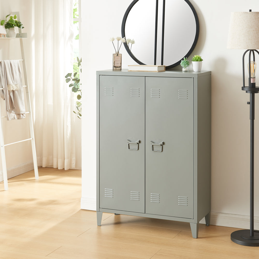 Dulap metalic Oripaa 110x75x33cm gri inchis [en.casa]