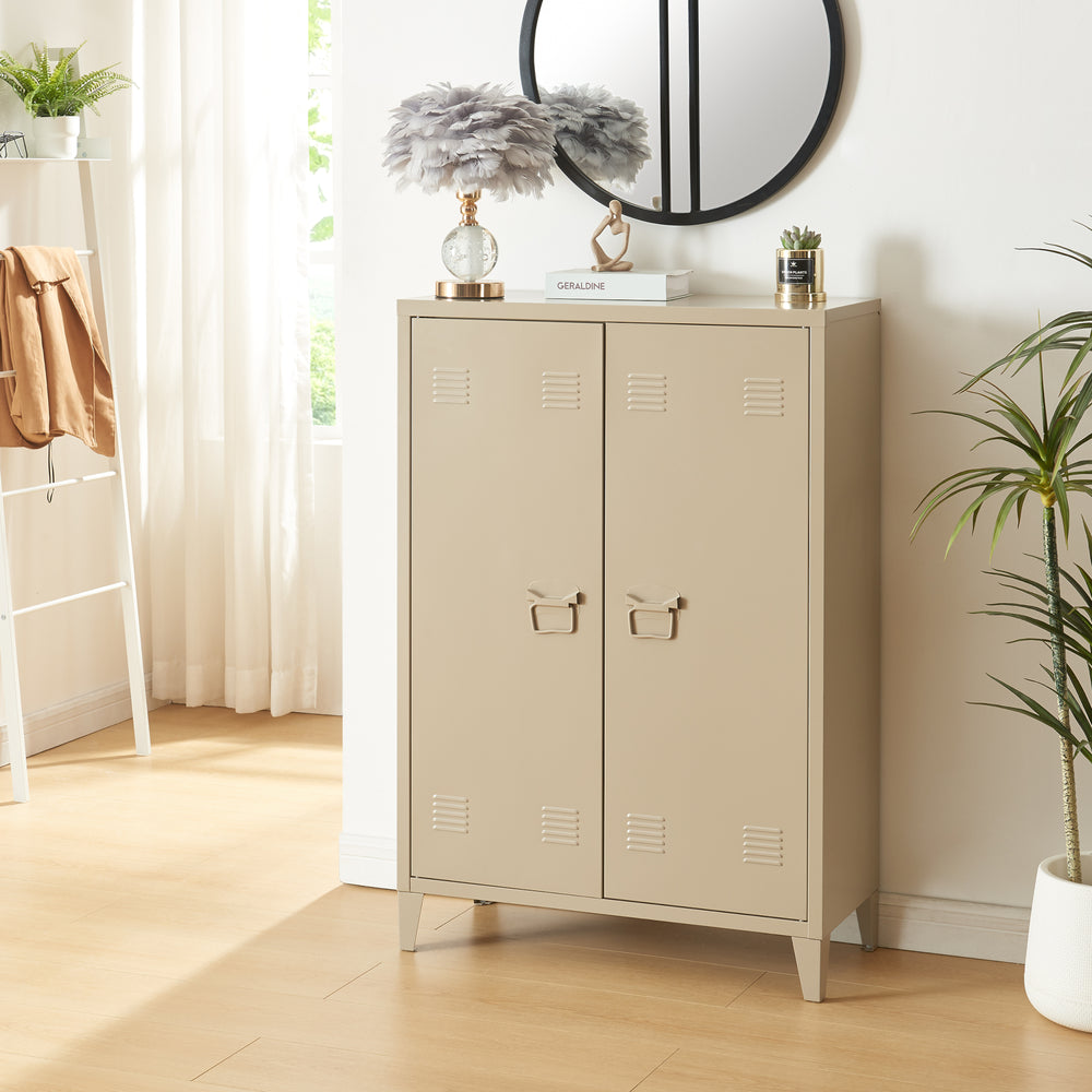 Dulap metalic Oripaa 110x75x33cm camel [en.casa]