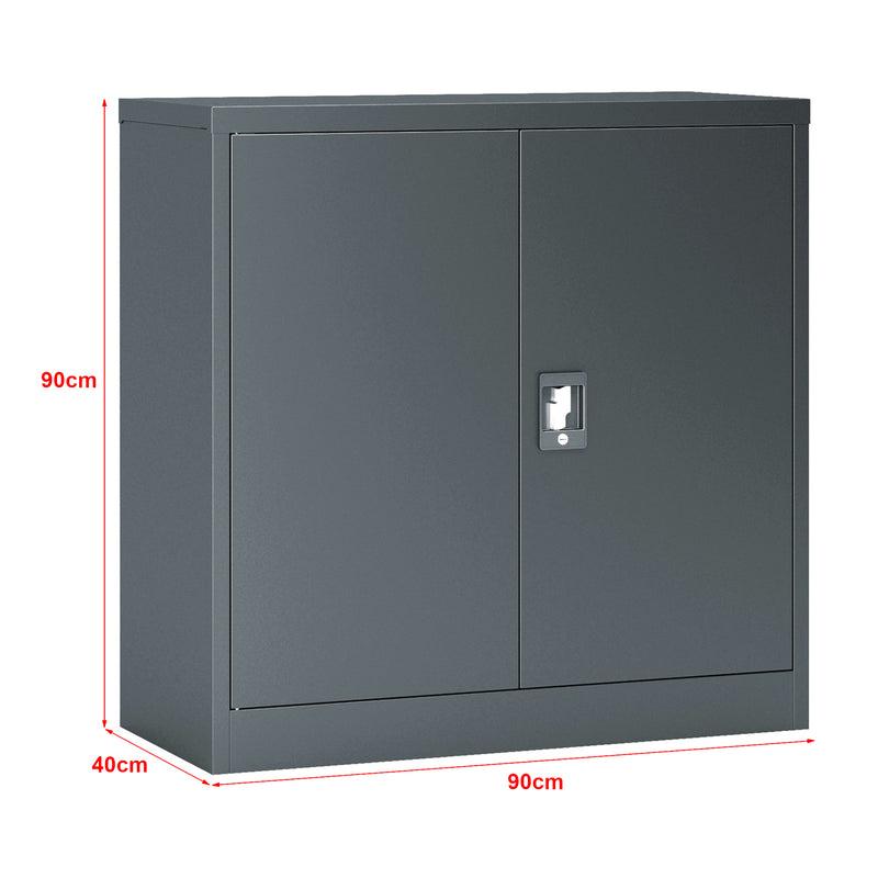 Schiță cotată Dulap birou Molise 90 x 40 x 90 cm cu 2 chei culori diferite [en.casa]