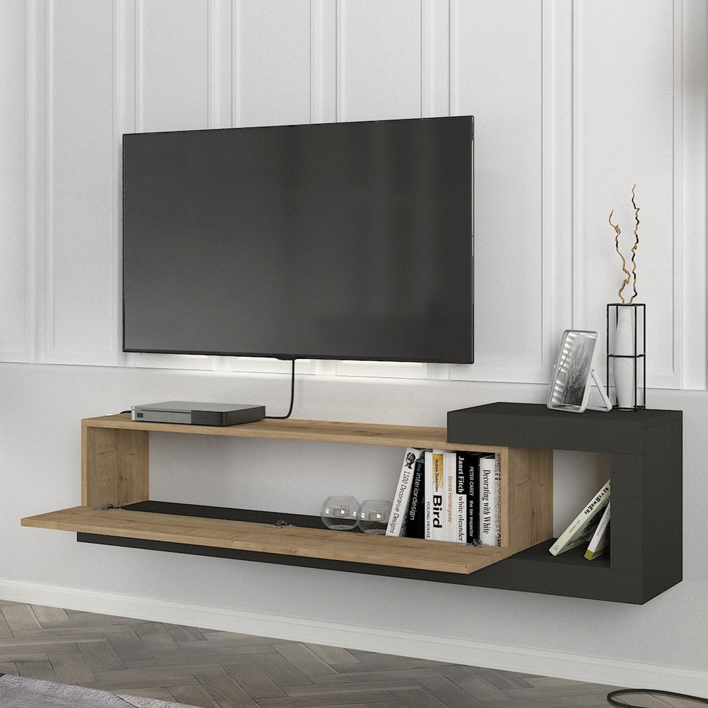 Fernsehschrank Luhanka 150x29,5x38,5cm Eiche in verschiedenen Farben [en.casa] - premiumXL