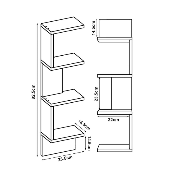 Set 2 buc raft perete Omn 93x24x15 cm [en.casa]