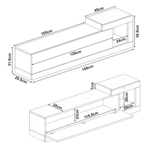 Comoda TV Luhanka 150x29,5x38,5cm [en.casa]