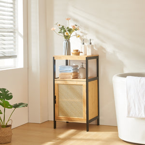 Badschrank Tervola 80x40x35cm Bambus Schwarz [en.casa] - premiumXL