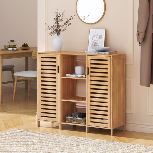 Dulap baie 2 componente Hakseri 87x99x33 cm bambus natur [en.casa]