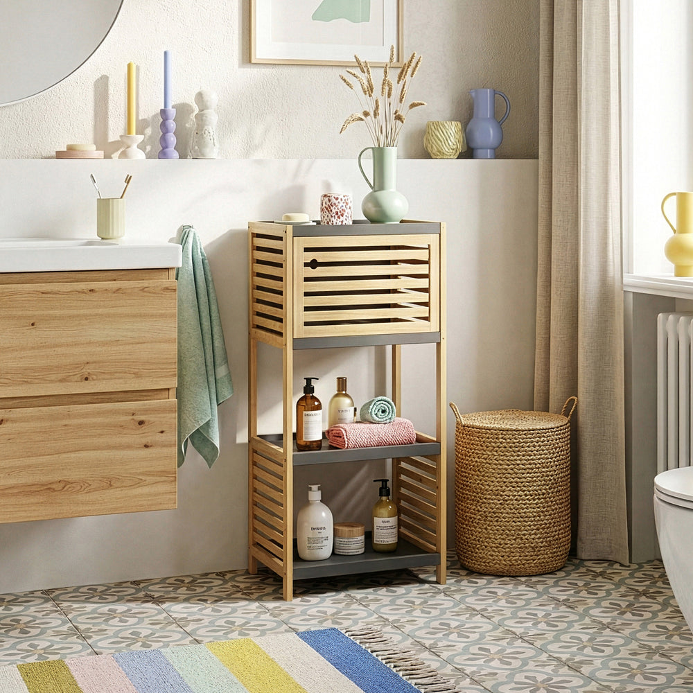 Raft baie Kydesby bambus natur/gri [en.casa]