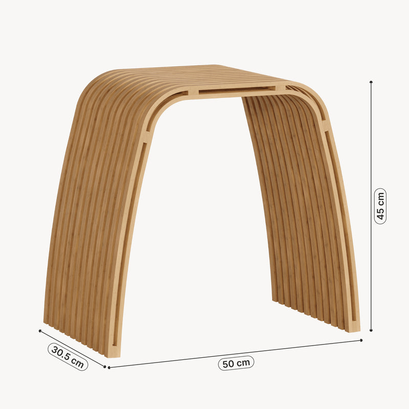Schiță cotată Taburet Jysa 45x50x30,5 cm bambus natur [en.casa]
