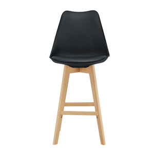 Scaune bar Lublin set 4 buc plastic/imitatie piele/lemn culori diferite [en.casa]