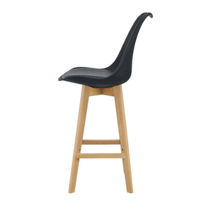 Scaune bar Lublin set 4 buc plastic/imitatie piele/lemn culori diferite [en.casa]