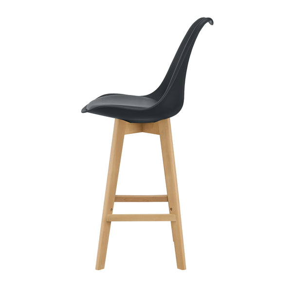 Scaune bar Lublin set 4 buc plastic/imitatie piele/lemn culori diferite [en.casa]