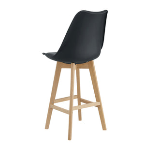Scaune bar Lublin set 4 buc plastic/imitatie piele/lemn culori diferite [en.casa]