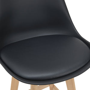 Scaune bar Lublin set 4 buc plastic/imitatie piele/lemn culori diferite [en.casa]