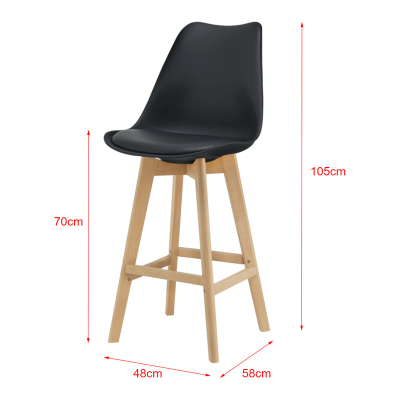 Schiță cotată Scaune bar Lublin set 6 buc 105 x 48 x 58 cm culori diferite [en.casa]