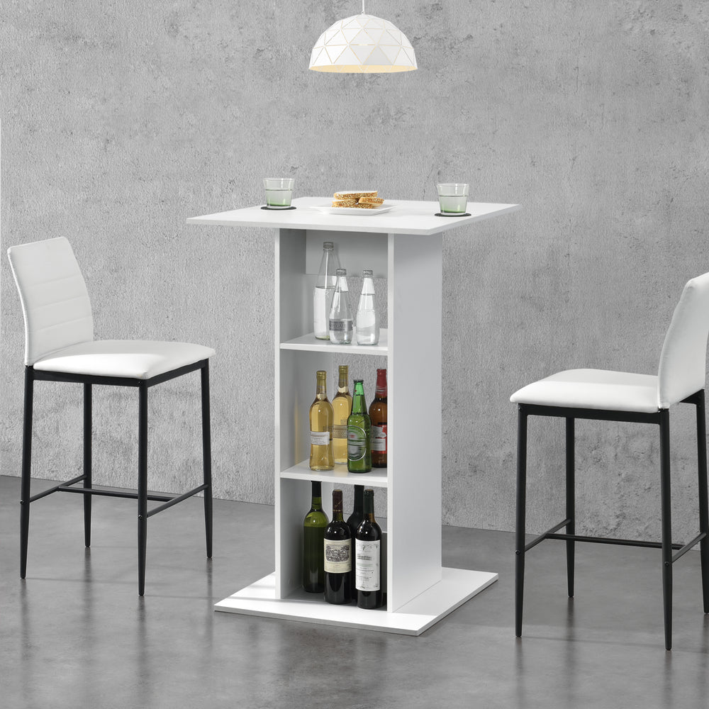 Bartisch Visby 110x70x70 cm mit 3 Regalfächern en.casa - premiumXL