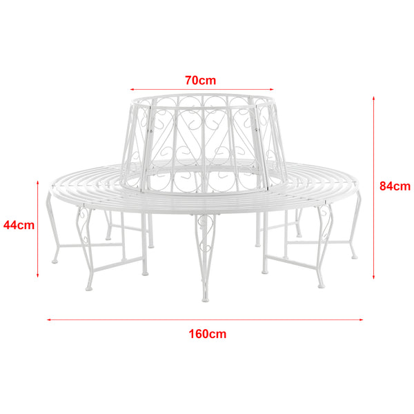 Banca gardina Sorrent rotunda 160 x 84 cm culori diferite [en.casa] 