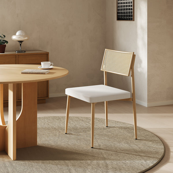 Set scaune bucatarie Jördfjok 79x49x57 cm bej/efect ratan [en.casa] 