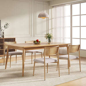 Set scaune bucatarie Jördfjok 79x49x57 cm bej/efect ratan [en.casa] 