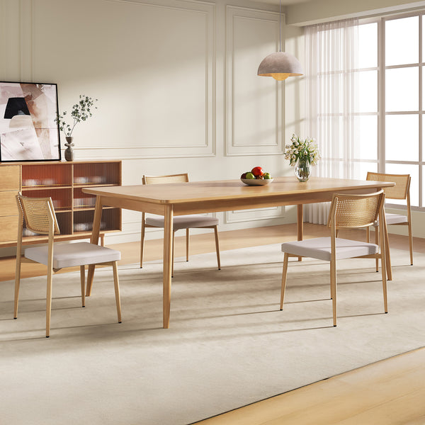 Set scaune bucatarie Jördfjok 79x49x57 cm bej/efect ratan [en.casa] 