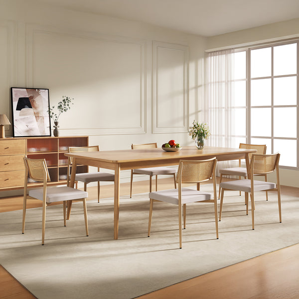 Set scaune bucatarie Jördfjok 79x49x57 cm bej/efect ratan [en.casa] 