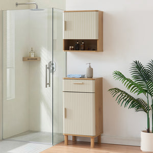Set 2/3/4 piese mobilier baie Ferrersp efect lemn stejar/oatmeal [en.casa]